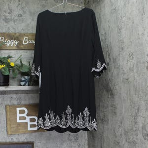 Nwt Adrianna Papell Neck A-line Dress Ap1e211500 Black 14 image 2
