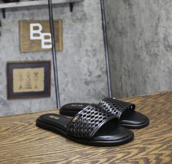 Michael Kors, Michael Michael Kors Perforated Slide Sandals Black 6.5m