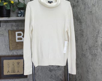 Nwt Aqua Turtleneck Sweater V11026 Ivory Off White 2xl