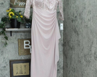 NWT Alex Evenings Top Empire Waist Dress Faded Rose Pink 8