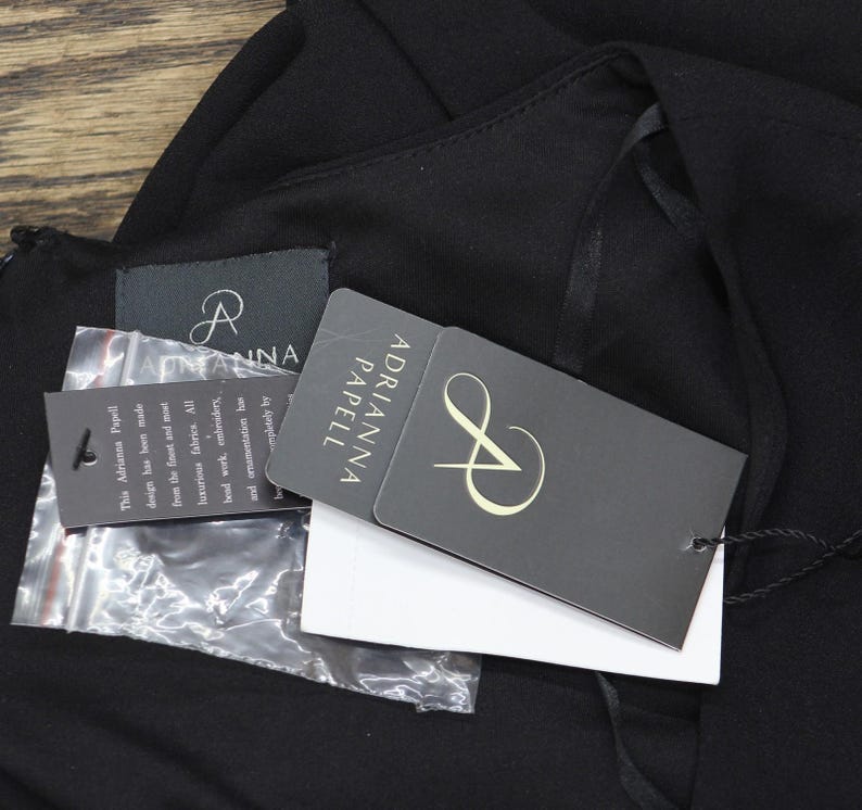 Nwt Adrianna Papell Neck A-line Dress Ap1e211500 Black 14 image 4