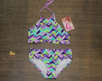 Maillot de bain bikini 2 pièces Kanu Surf NWT, violet rubis 12