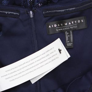 Nwt Aidan Mattox By Adrianna Papell Gown Dress Navy Blue 10 image 4