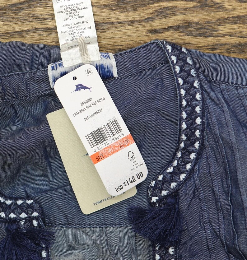 Nwt Tommy Bahama Womens Dress Swim Cover Up Ss500340 Blue Xs image 4