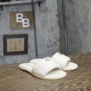 Cream Quilted Slide Sandals for Casual Comfort Hila Women main image 2