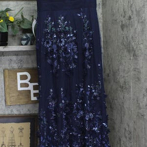 Nwt Aidan Mattox By Adrianna Papell Gown Dress Navy Blue 10 image 2