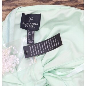 Adrianna Papell Sequin Dress Gown Green / Ivory 14 image 3