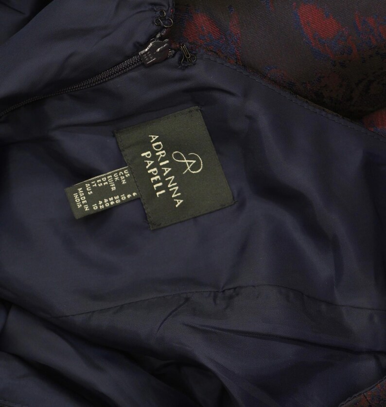 Nwt Adrianna Papell Jacquard Dress Navy Blue / Pink Multi 6 image 3