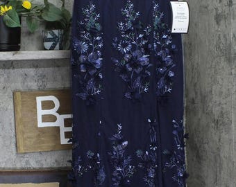Nwt Aidan Mattox By Adrianna Papell Gown Dress Navy Blue 10