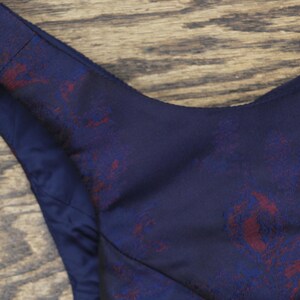 Nwt Adrianna Papell Jacquard Dress Navy Blue / Pink Multi 6 image 6