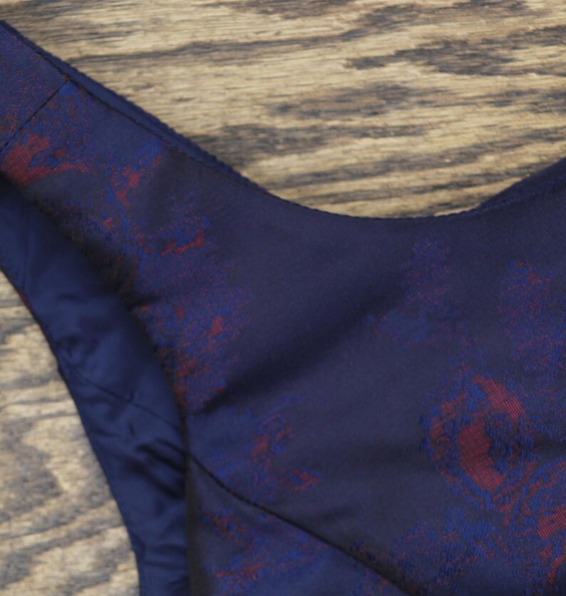 Nwt Adrianna Papell Jacquard Dress Navy Blue / Pink Multi 6 image 6