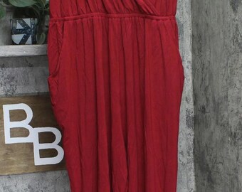 Nwt Ccx By City Chic Knot Hem V Faux Wrap Jumpsuit Red 20w