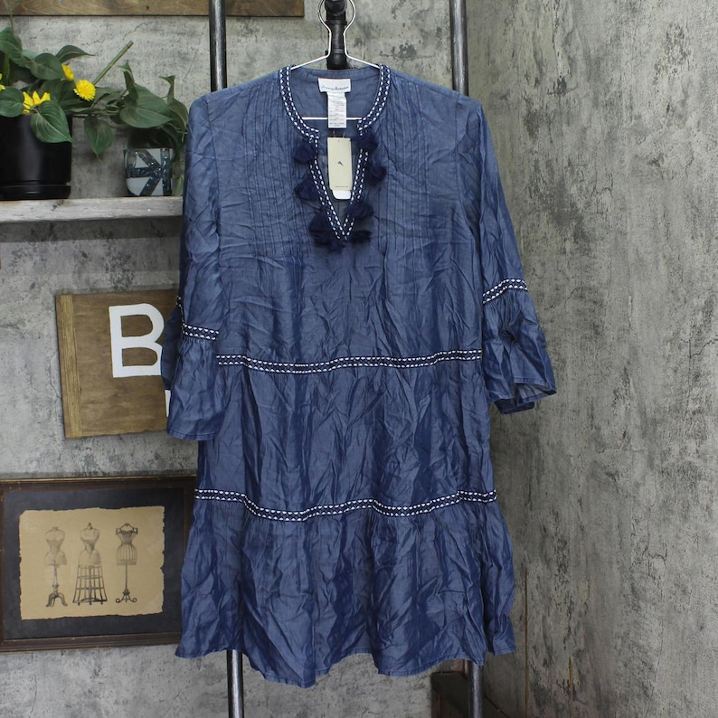 Nwt Tommy Bahama Womens Dress Swim Cover Up Ss500340 Blue Xs image 1
