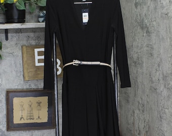 Tommy Hilfiger Belted Knit Fit Flare Dress A4jj1ast Black 2