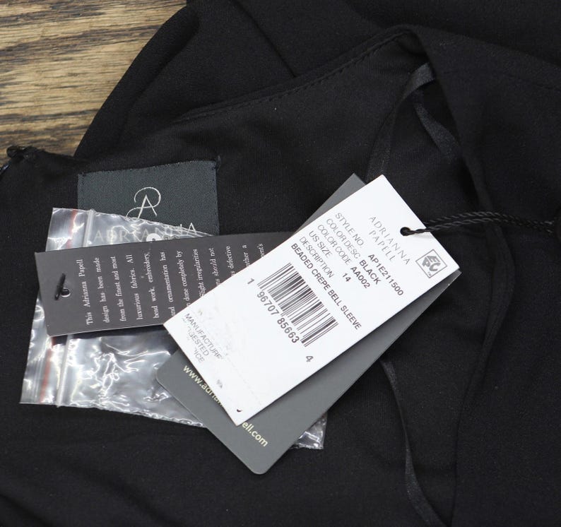 Nwt Adrianna Papell Neck A-line Dress Ap1e211500 Black 14 image 5