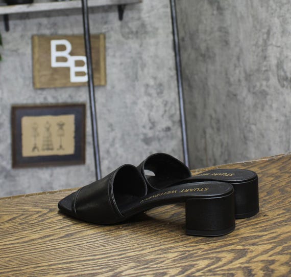 Stuart Weitzman Cayman 35 Block Heel Slides Se013… - image 2