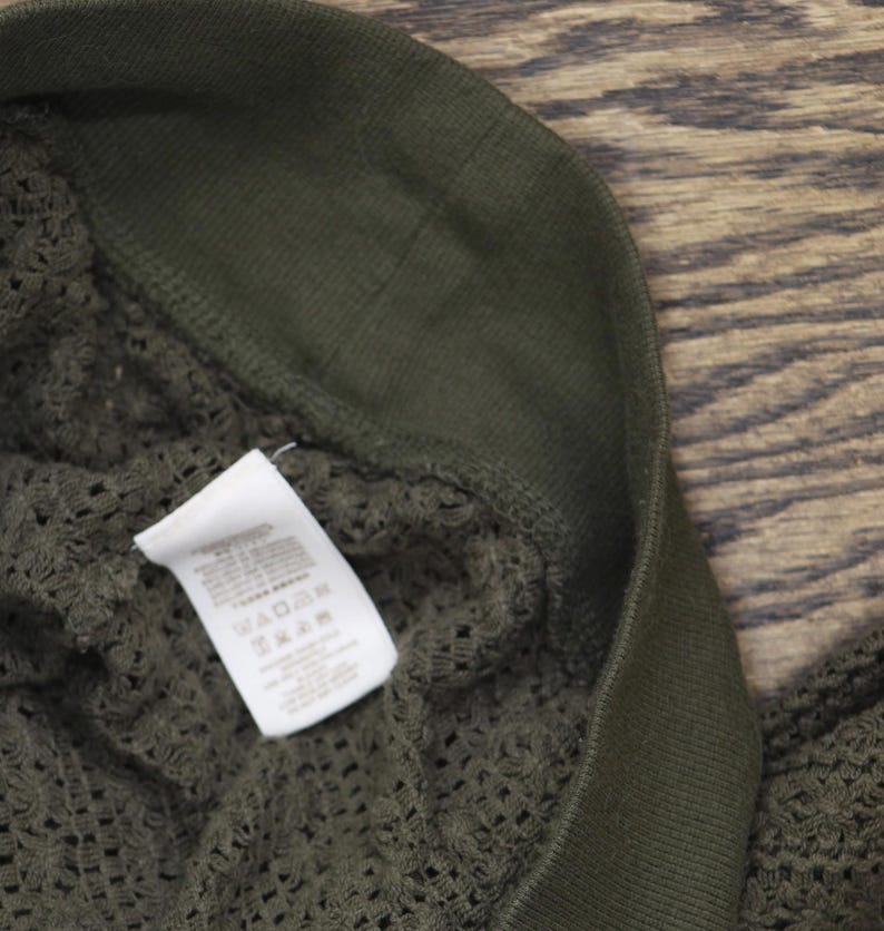 Free People Cropped Sweater Cotton Dolman Sleeve Green Xs image 6