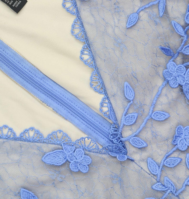 Nwt Adrianna Papell Formal Dress Gown Periwinkle Blue 14 image 6