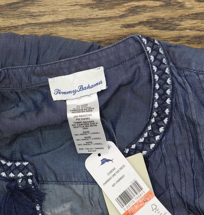 Nwt Tommy Bahama Womens Dress Swim Cover Up Ss500340 Blue Xs image 5