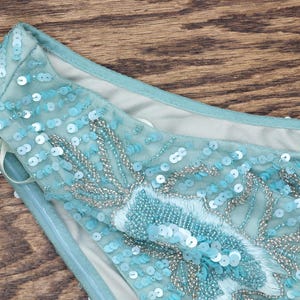 Nwt Adrianna Papell One Slit Dress Gown Aqua Luster Blue 14 image 6