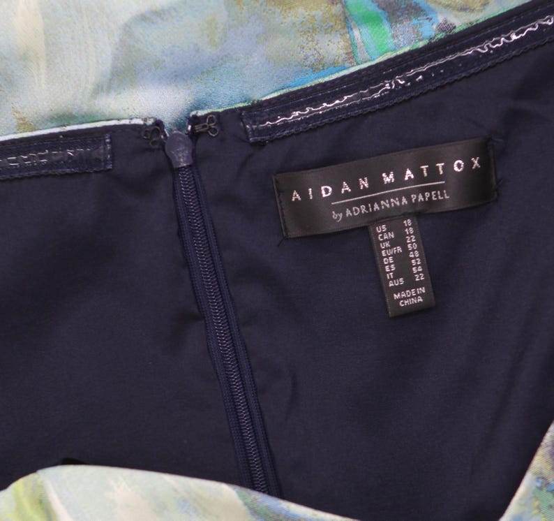 Nwt Aidan Mattox By Adrianna Papell Dress Blue Multi 18 image 5