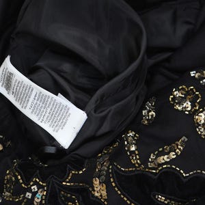 Vestido de tafetán con cuentas en los hombros de Adrianna Papell, negro/dorado 4 imagen 5