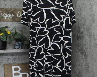 Nwt London Times Sleeve Mini Sweater Dress Black / White L