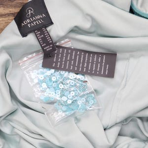 Nwt Adrianna Papell One Slit Dress Gown Aqua Luster Blue 14 image 3