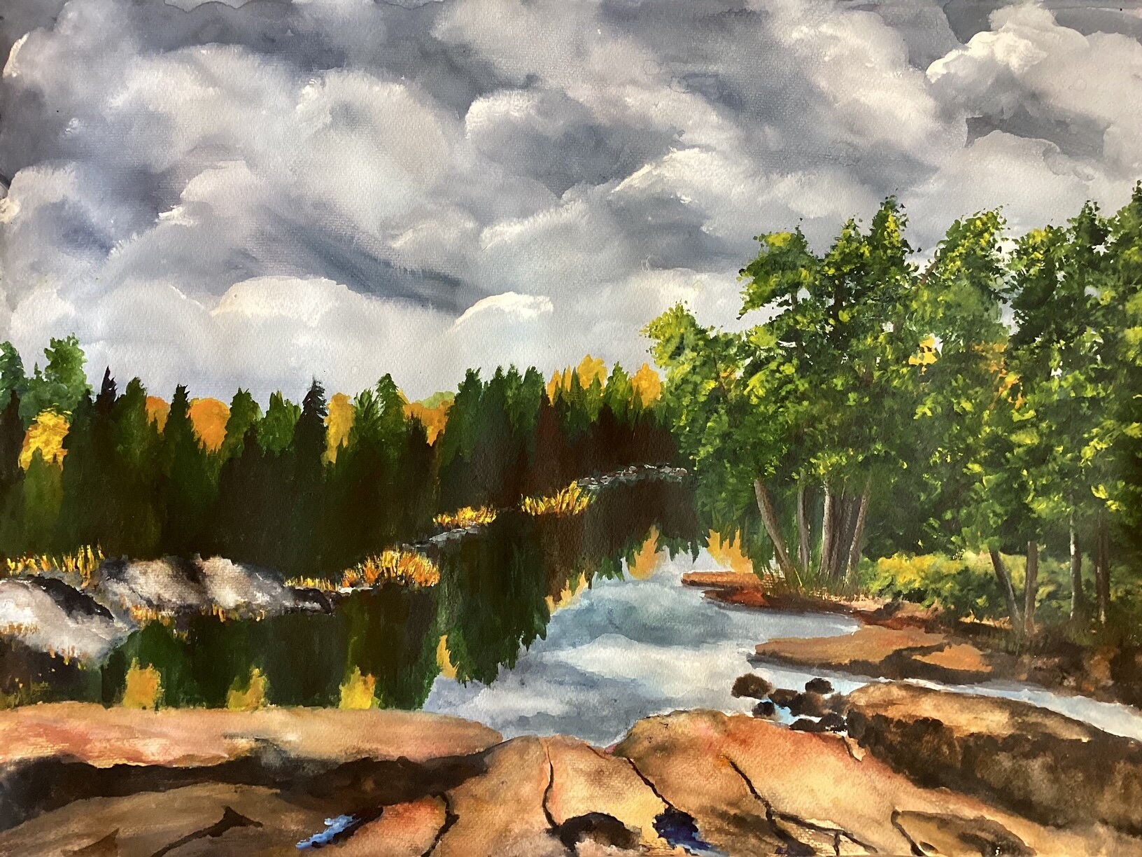 Waters' Edge - Original Watercolor, image size:1632x1224