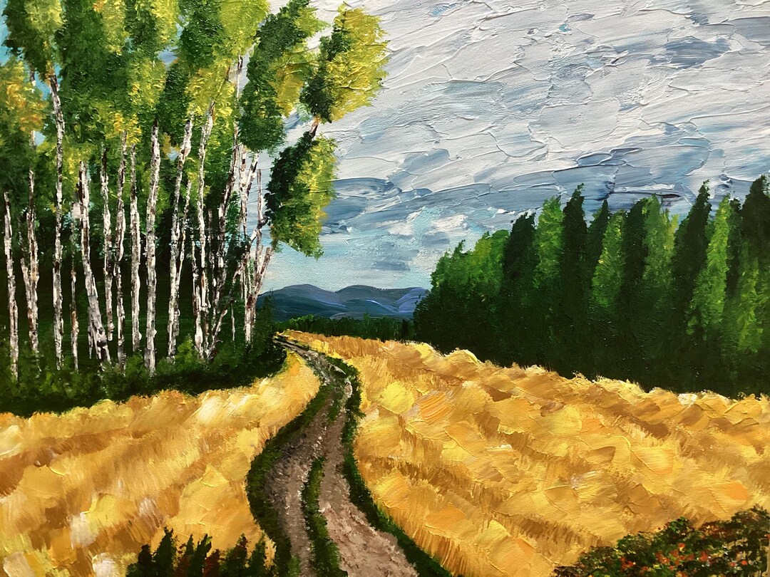 Road Through Prairie Field - Etsy Canada
