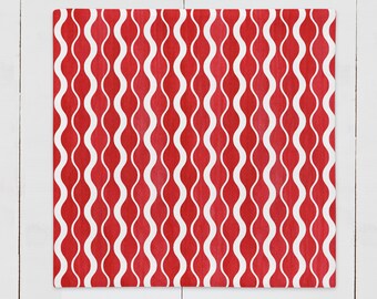 Red and White Striped Decorative Pillow Case in Three Sizes