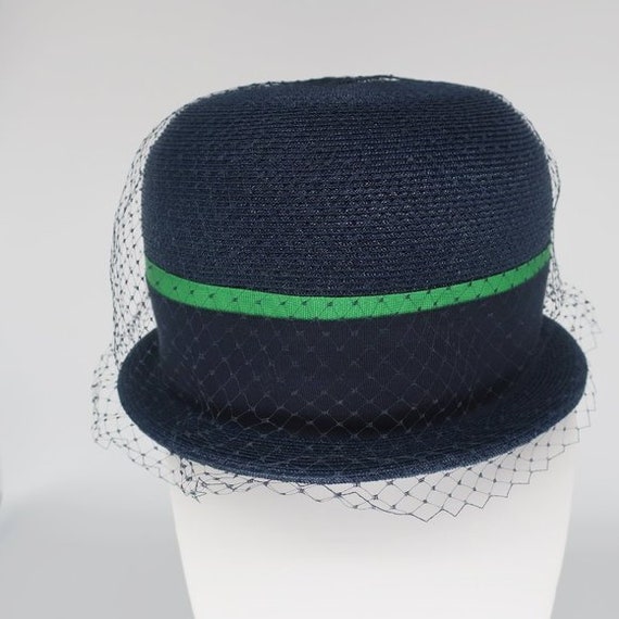 Evelyn Varon Vintage 1950s Bowler Hat, Church Hat,