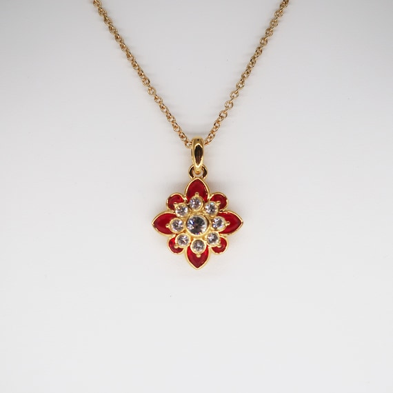 Joan Rivers Necklace, Enamel and Crystal Necklace,