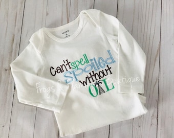Can't spell spoiled without Oil, baby bodysuit or tshirt, Oilfield bodysuit Oilfield shirt, Spoiled, Oil