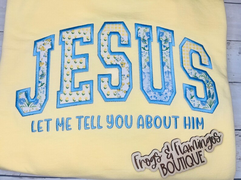 Church Clothing Collection Christian Sweatshirt Design Jesus Appliqué Detail Butter Yellow Comfort Colors Youth Group Apparel Bible Study Outfit Religious Gathering Wear Faith Expression Clothing Witness Wear Everyday Conversation Starter Butter Yellow
