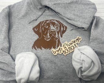 Embroidered Labrador Hoodie Custom Design Dog Sweatshirt Labrador Retriever Gift Idea Hunting Companion Apparel Men Outdoor Enthusiast Wear