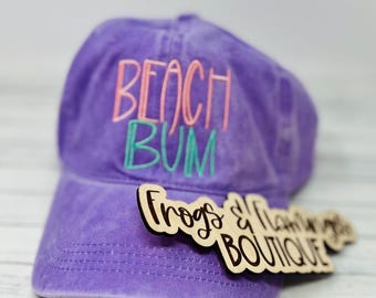 Embroidered Beach Bum Trucker Hat: Summer Pool Cap