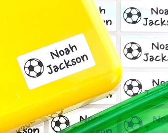 Soccer name label stickers Personalized name tag for school Waterproof labels Dishwasher safe name label tag Boy Labels for water bottles
