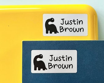 Dinosaur Name Labels Custom Dino Stickers Waterproof Dishwasher Safe Preschool Daycare Name Labels