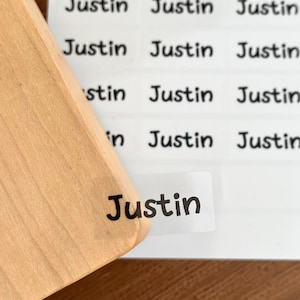 Clear name stickers | Waterproof name stickers | Personalized name labels | Custom clear name tag | Transparent label stickers