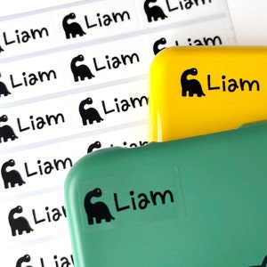 Clear Name labels for kids | Waterproof name stickers | Dinosaur name labels | Daycare labels | Camp labels | Custom transparent stickers