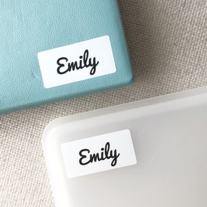 Personalized Waterproof Name Label Dishwasher Safe School Daycare Stickers Office Simple White Name Tag