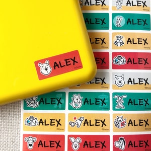 Winnie the pooh name tag stickers Kids name labels Dishwasher safe labels Waterproof name stickers Daycare labels Preschool labels