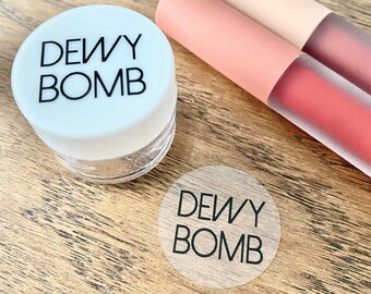 Round lip balm labels | Clear lip scrub stickers | Cosmetic lip balm labels | Clear labels | Round clear custom labels