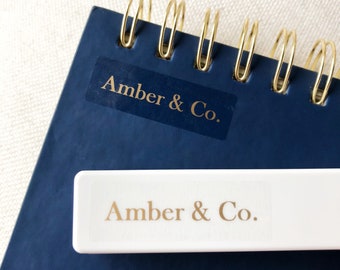 Custom gold font transparent labels Custom clear Stickers Personalized name labels Personalized name stickers Clear labels Gold font sticker