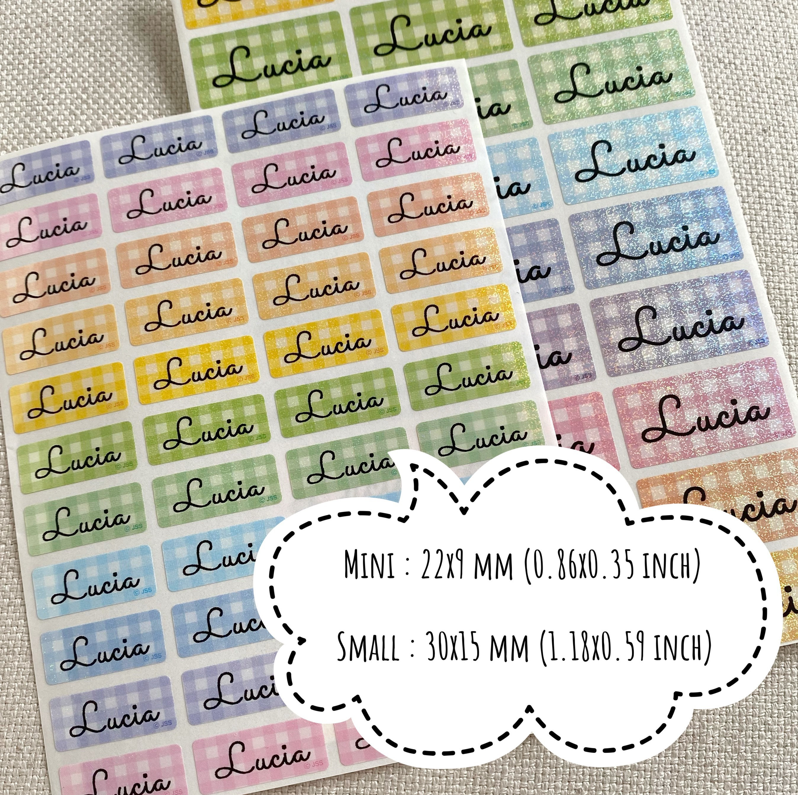 Namensschilder für Schulen | Namensaufkleber | Personalisierte Etiketten für Kinder | Namensschildaufkleber | Wasserfeste Etiketten | Glitzeretiketten | Giggle Labels