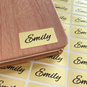 Gold name labels | Name label stickers | Waterproof labels | Gold name stickers | School labels | Golf club labels | School name tags