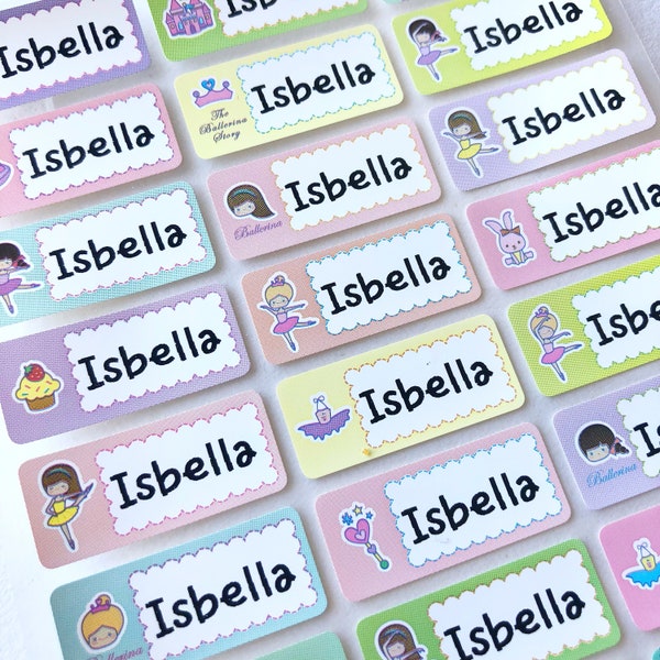 Iron on labels | Fabric name labels | Clothing labels | Daycare labels | Fabric labels | Iron on clothing labels | Ballerina labels