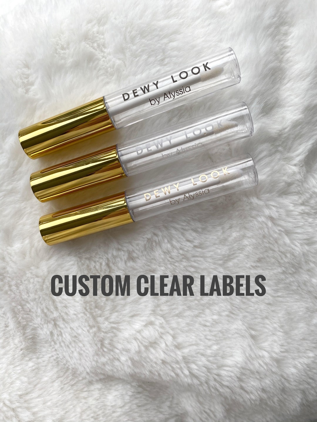 Clear Lip Gloss Labels Cosmetic Stickers Custom Clear Etsy