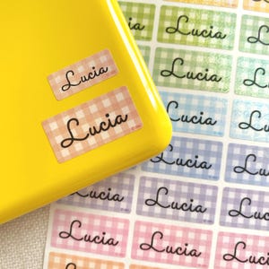 Etykiety szkolne Spersonalizowane naklejki z imieniem dla dzieci Wodoodporne brokatowe naklejki z imieniem